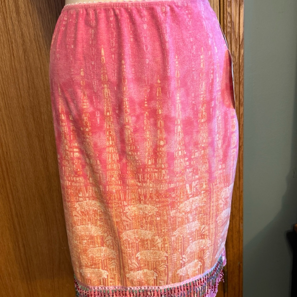 Amour Love Y2K Beaded Fringe Skirt Size‎ 3 NWT BOHO Grunge WhimsiGoth  Fairycore